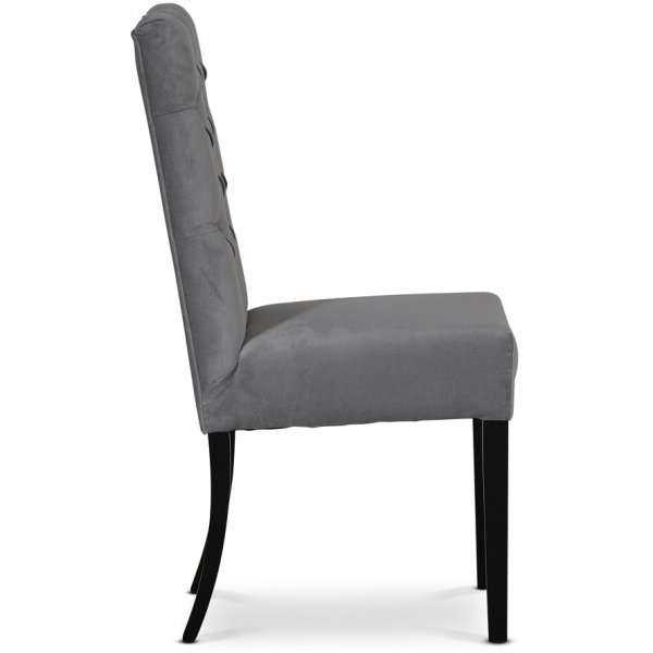 Chaise Lexington Milton en velours gris / Pieds noirs Chaise Lexington Milton en velours gris / Pieds noirs