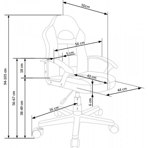 Alfrida kontorsstol - Svart/röd Alfrida kontorsstol - Svart/röd