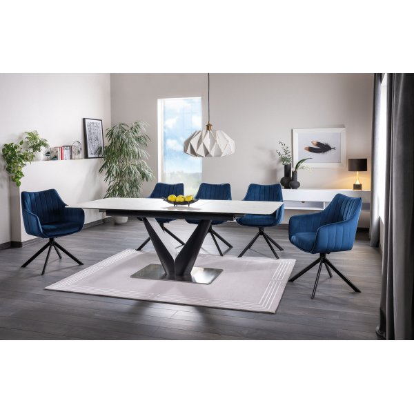 Table à manger Canyon 160-220 cm - Blanc/noir Table à manger Canyon 160-220 cm - Blanc/noir