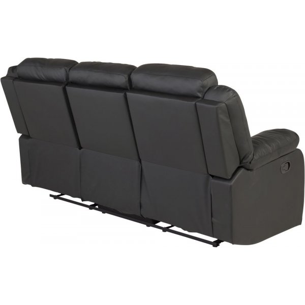 Mozart 3-sits Reclinersoffa - Svart PU Mozart 3-sits Reclinersoffa - Svart PU