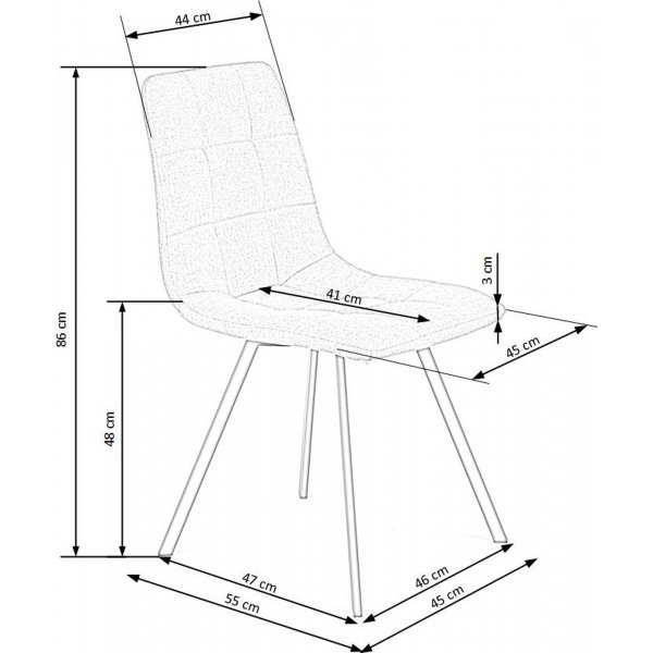 Cadeira matstol 402 - Grå Cadeira matstol 402 - Grå