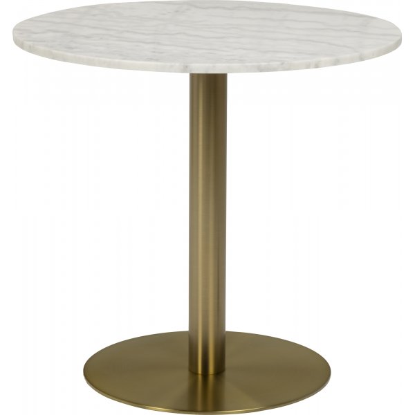 Corby matbord 80 cm - Vit marmor