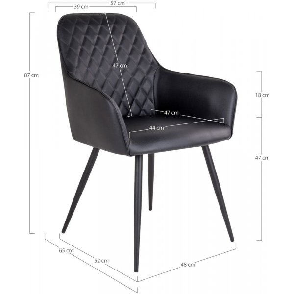 Chaise de Salle à Manger Harbo - Noir Chaise de Salle à Manger Harbo - Noir