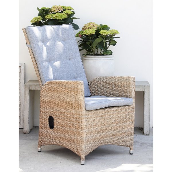 Sienna st�llbar f�t�lj - Rotting naturf�rgad