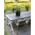 Groupe de restauration en plein air d'Oxford; table grise/blanche 220 cm avec 6 chaises empilables Lincoln vert/beige