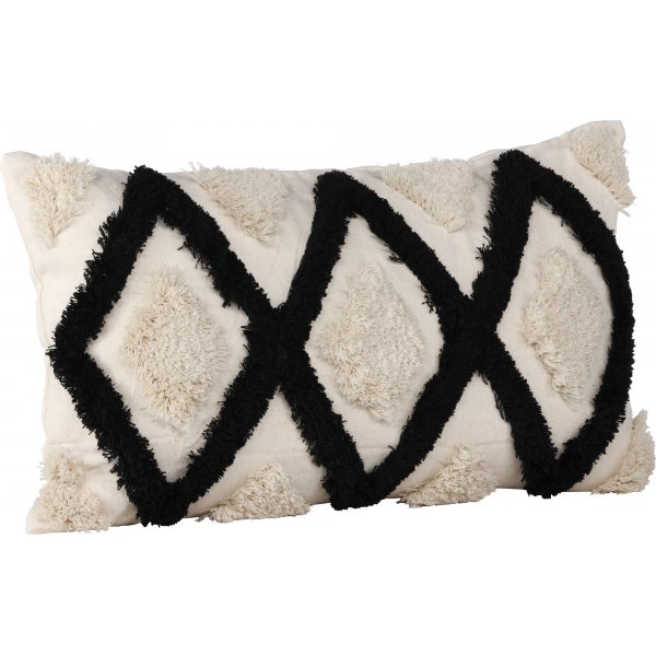 Emelie kuddfodral 50 x 30 cm - Svart/vit