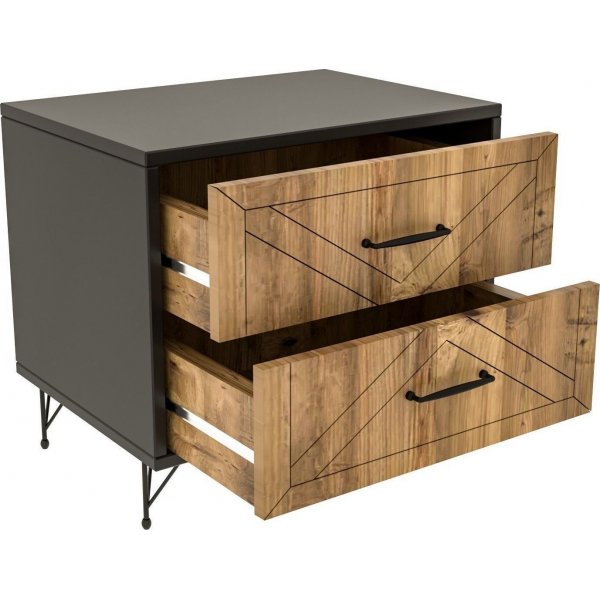 Felicita nachtkastje - Antraciet/grenen