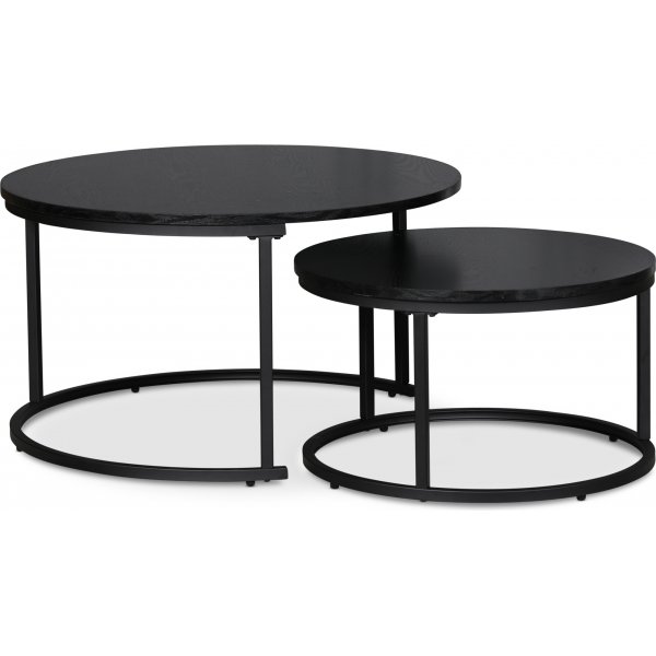 Solano satsbord Ø80/60 cm - Svartbetsad ask