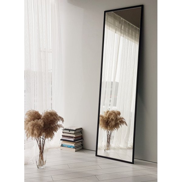Stoere passpiegel 170 cm - Zwart