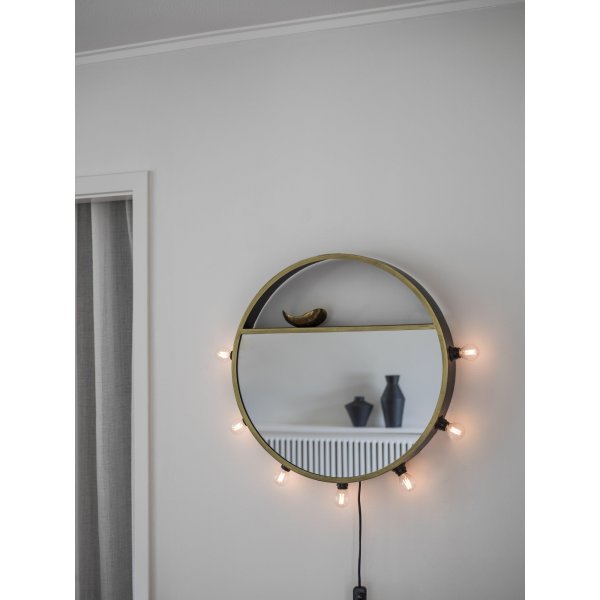 Bea spiegellamp - Zwart/goud - 60 cm