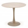 Matbord runt 90 cm beige travertin