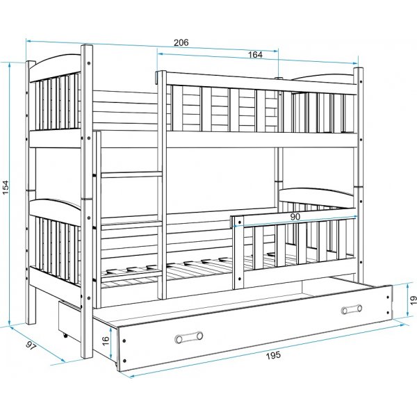 Kubus v�ningss�ng med f�rvaringsl�da - Valfri f�rg & storlek