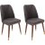 Ensemble de chaises de salle  manger Hugo, 2 pcs - Anthracite/noyer/or