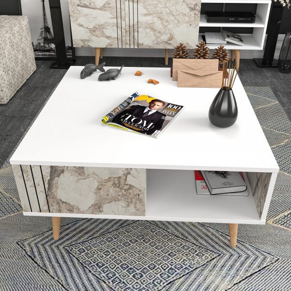 Ronas soffbord 89,6 x 89,6 cm - Vit Ronas soffbord 89,6 x 89,6 cm - Vit