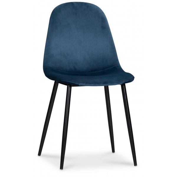 Groupe à manger Rosvik, table à manger avec 4 chaises en velours Carisma - Noir/Bleu + 3.00 x Pieds de meubles Groupe à manger Rosvik, table à manger avec 4 chaises en velours Carisma - Noir/Bleu + 3.00 x Pieds de meubles