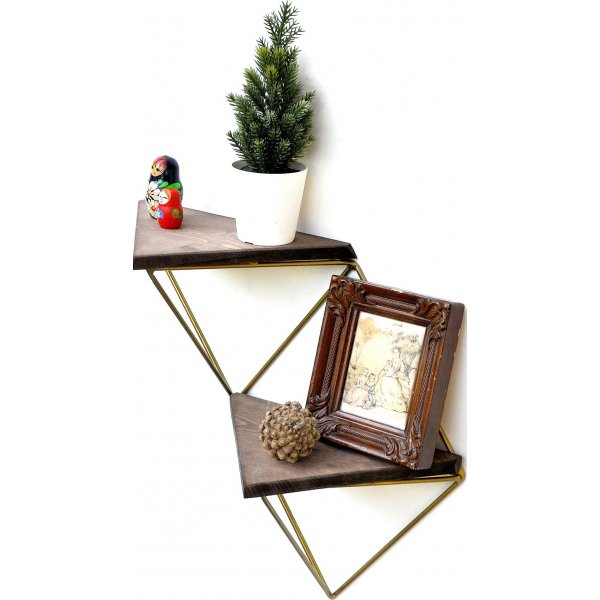 Walter wandplank 75 - Walnoot/goud