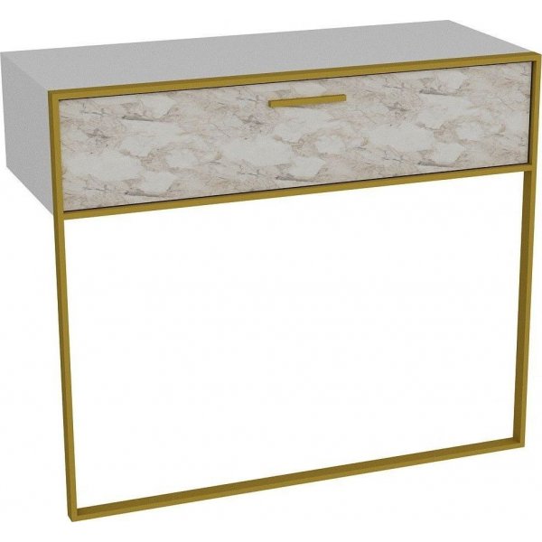 Table d'appoint Polka 90 x 38,5 cm - Or/blanc Table d'appoint Polka 90 x 38,5 cm - Or/blanc