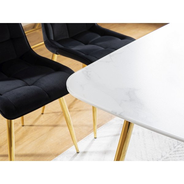 Table à manger Ceres 140 cm - Blanc/or Table à manger Ceres 140 cm - Blanc/or