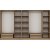 Armoire Cikani avec portes miroir, 315x52x210 cm - Chne