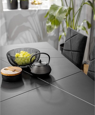 Table  manger ancienne 140-180 x 67,5 cm - Noir/Chne Stirling