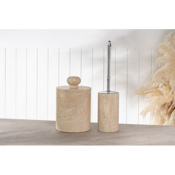Badrumsset i beige Travertinmarmor med 2 delar