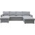 Canap-lit Trn gris avec rangement - Canap en U