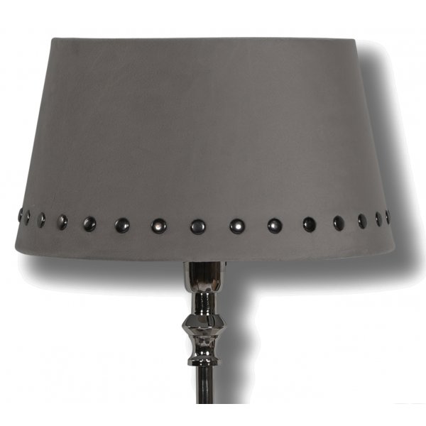 Velvet lampskrm med nitar 33 cm - Gr / Rkfrgat