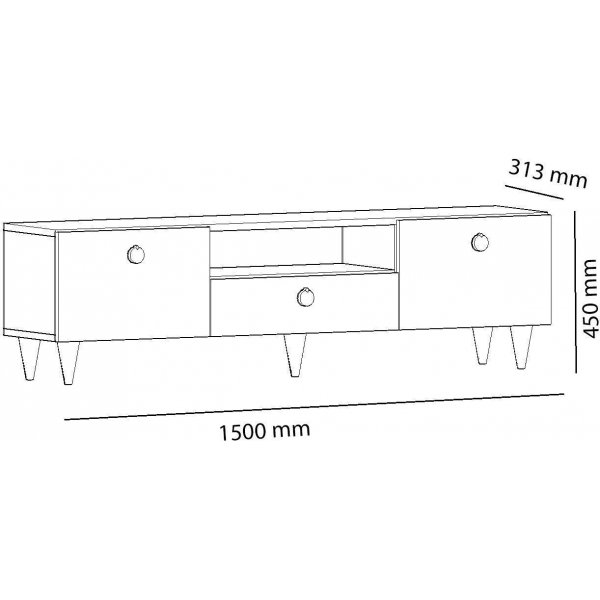 Cavelli TV-bänk - Ek/svart Cavelli TV-bänk - Ek/svart