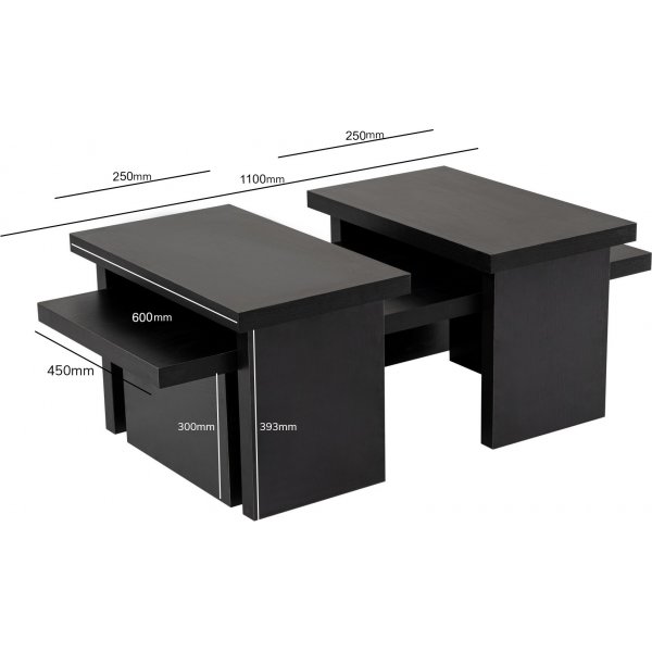 Sanctuary soffbord 110 x 45 cm - Svart trä Sanctuary soffbord 110 x 45 cm - Svart trä