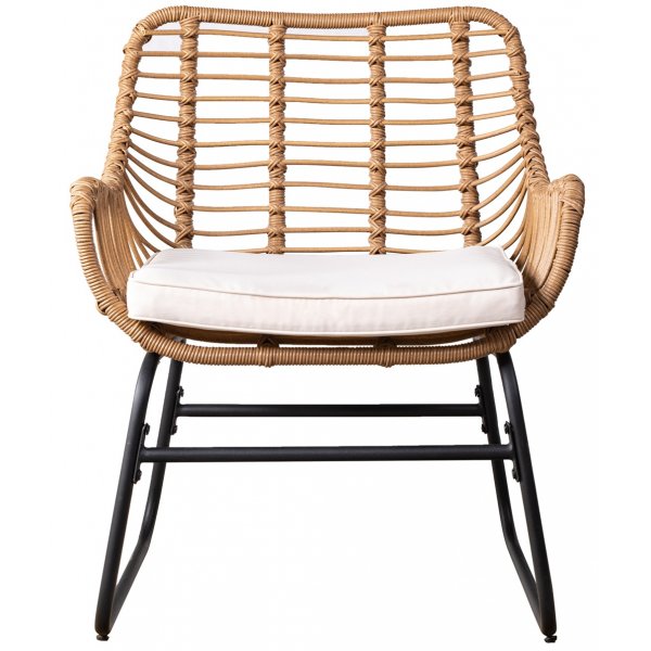 Utematstol Sommar i konstrotting Beige / Svart - 2 st