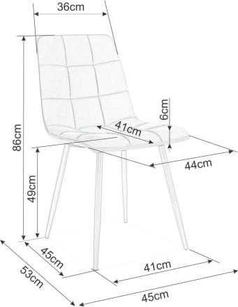 Chaise de salle à manger Mila - Velours marron Chaise de salle à manger Mila - Velours marron