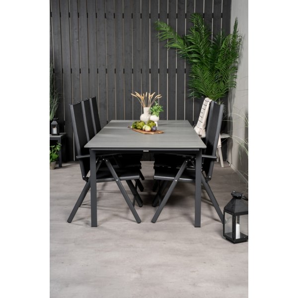 Levels utematgrupp med 6 st Break positionsstolar - Svart/Gr