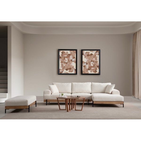 Canapé Eti divan droit - Blanc/chêne Canapé Eti divan droit - Blanc/chêne