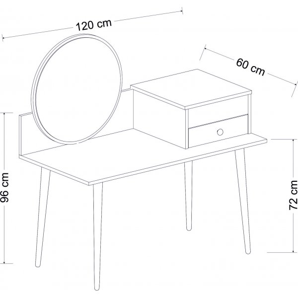 Angel kaptafel 120 x 60 cm - Antraciet/walnoot Angel kaptafel 120 x 60 cm - Antraciet/walnoot