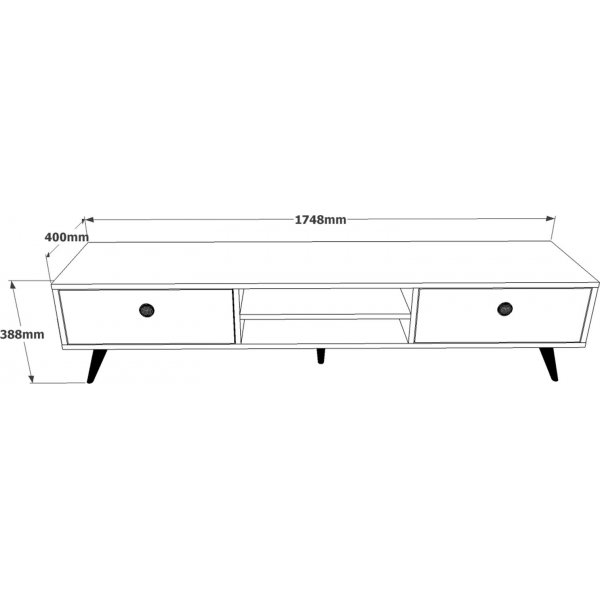 Vilamo TV-b�nk - Furu/svart