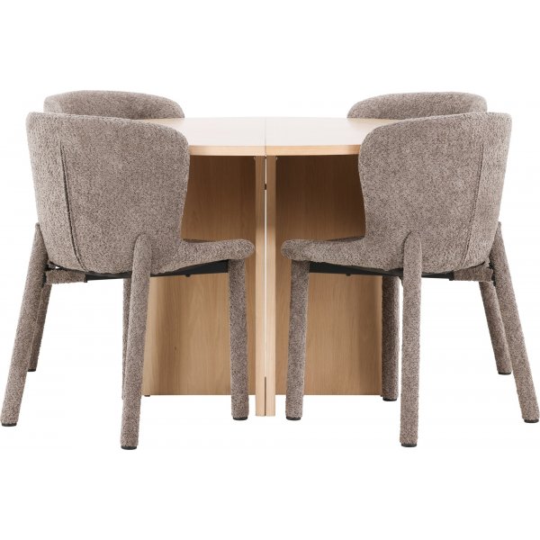 Matbord Strada med 4 st Astoria stolar - Brun/whitewash + 3.00 x Möbeltassar Matbord Strada med 4 st Astoria stolar - Brun/whitewash + 3.00 x Möbeltassar