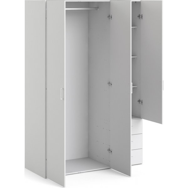 Armoire basse Space avec 3 portes et 3 tiroirs - Blanc Armoire basse Space avec 3 portes et 3 tiroirs - Blanc