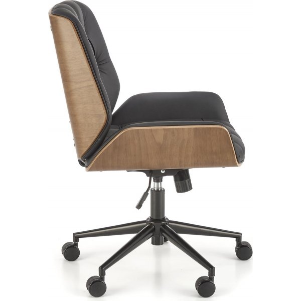 Chaise de bureau Gavin - Noir/noyer