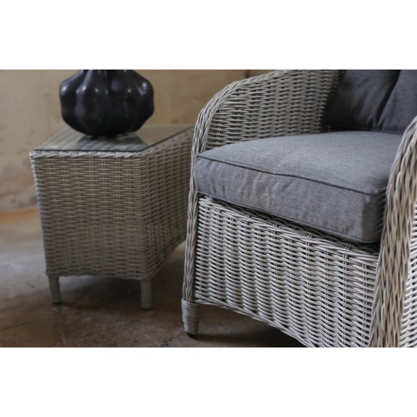 Ensemble de mobilier d\\\'extérieur Solhaga 2 fauteuils avec table - Rotin synthétique gris + Nettoyage textile pour meubles Ensemble de mobilier d\\\'extérieur Solhaga 2 fauteuils avec table - Rotin synthétique gris + Nettoyage textile pour meubles