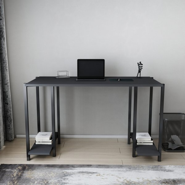 Bureau Academy 125,2 x 60 cm - Noir/anthracite