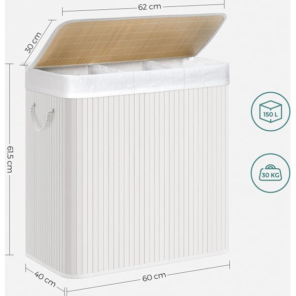 Panier  linge Carolin 150 l - Blanc