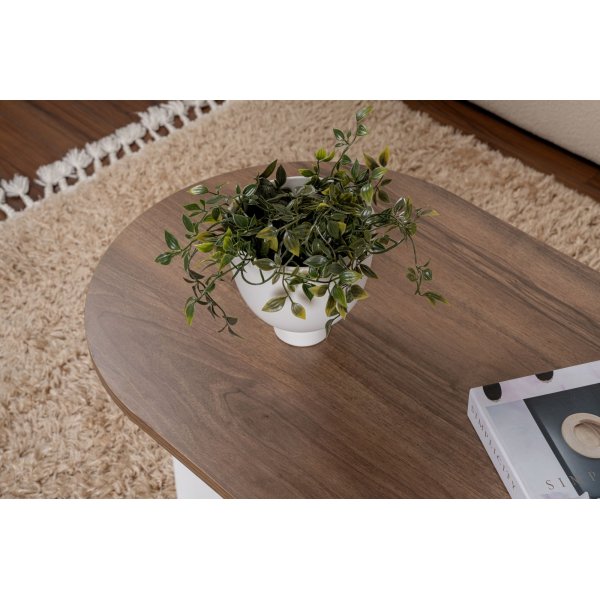 Sable soffbord 119 x 60 cm - Valnöt/vit Sable soffbord 119 x 60 cm - Valnöt/vit