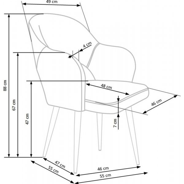 Cadeira karmstol 364 - Grå Cadeira karmstol 364 - Grå