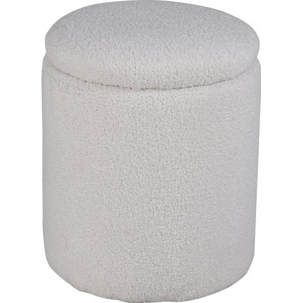 Lotten poef - Witte teddy