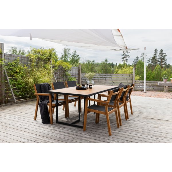 Khung matbord 200 x 100 cm - Svart/Natur Khung matbord 200 x 100 cm - Svart/Natur