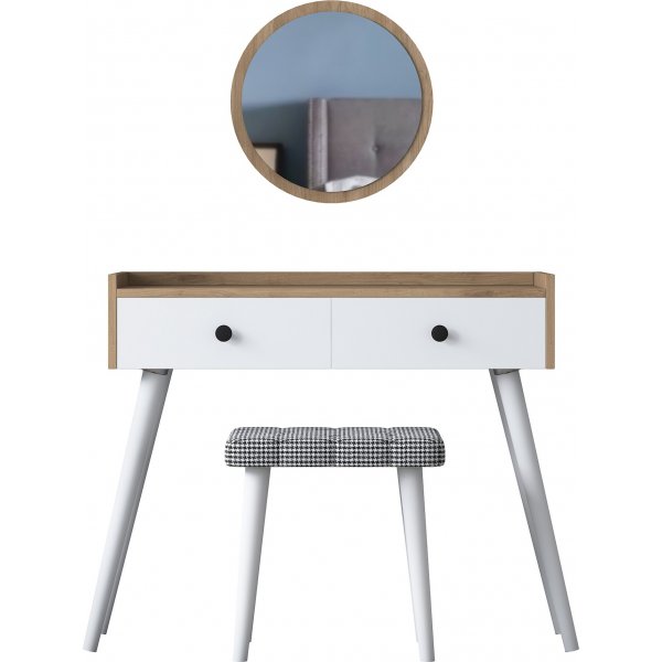 Bijou sminkbord 3, 99 x 40 cm - Valnt/vit