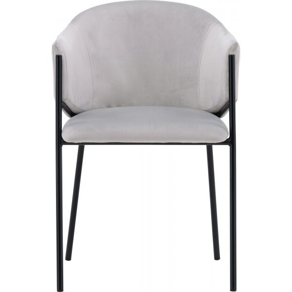 Chaise de salle à manger Evelina - Velours gris Chaise de salle à manger Evelina - Velours gris