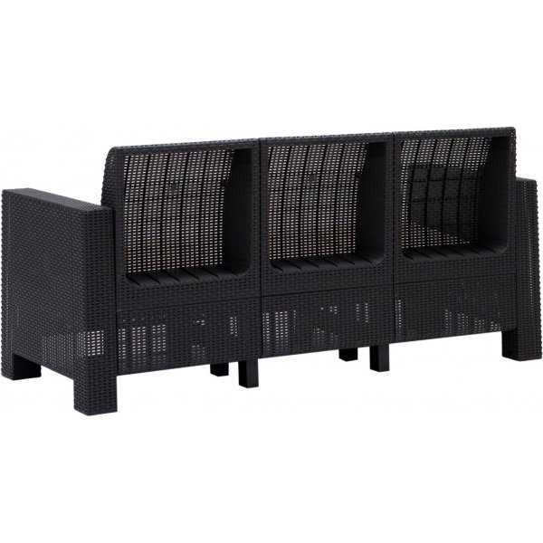 Groupe de salon Aksu avec canapé 3 places - Anthracite Groupe de salon Aksu avec canapé 3 places - Anthracite