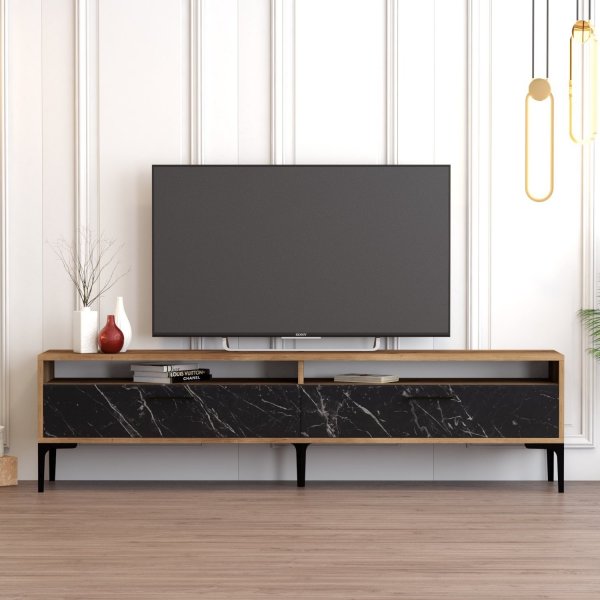 Istanbul mediabank Walnoot/zwart marmer Istanbul mediabank Walnoot/zwart marmer