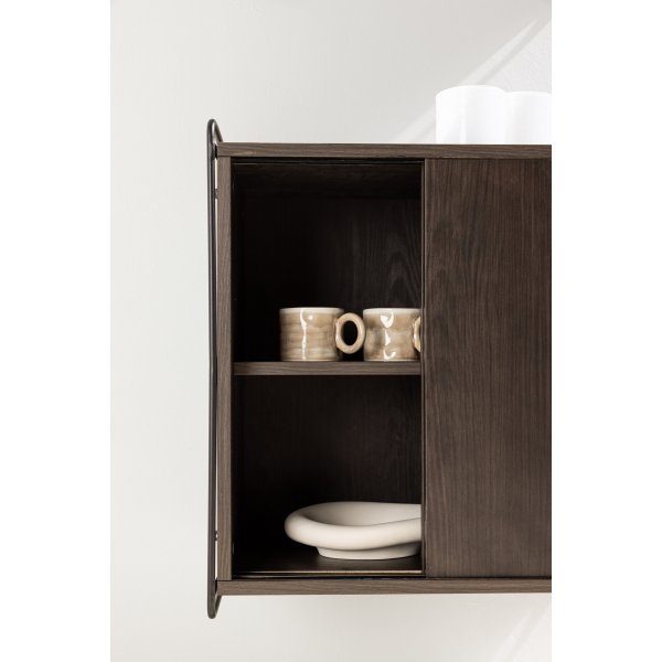 Paris wandkast 68 x 60 cm - Zwart/Mocca